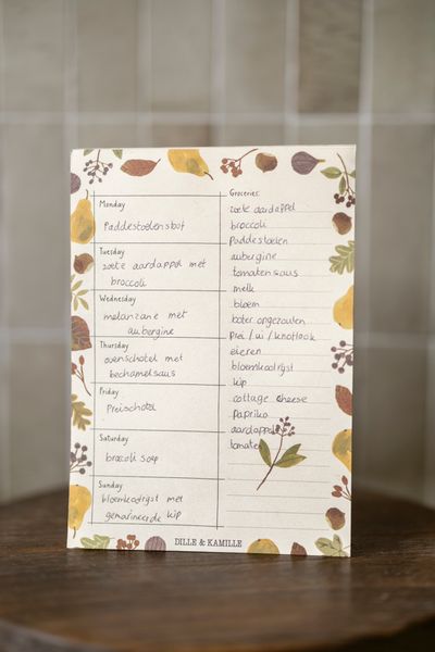 Menuplanner, papier, perenoogst, A6 Menuplanner, papier, perenoogst, A6