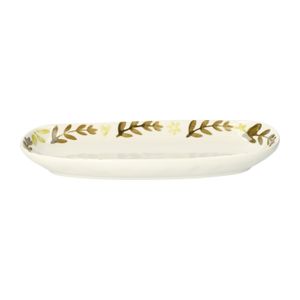 Schaal decoratief, steengoed, groen, 25 X 11.5 X 2.5 cm Schaal decoratief, steengoed, groen, 25 X 11.5 X 2.5 cm
