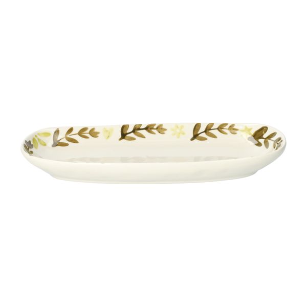 Schaal decoratief, steengoed, groen, 25 X 11.5 X 2.5 cm Schaal decoratief, steengoed, groen, 25 X 11.5 X 2.5 cm