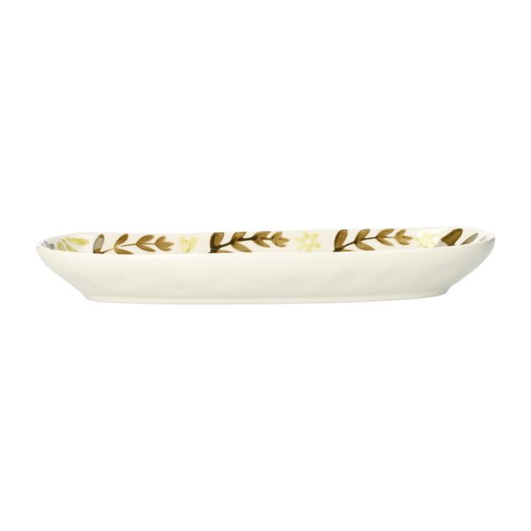 Schaal decoratief, steengoed, groen, 25 X 11.5 X 2.5 cm Schaal decoratief, steengoed, groen, 25 X 11.5 X 2.5 cm