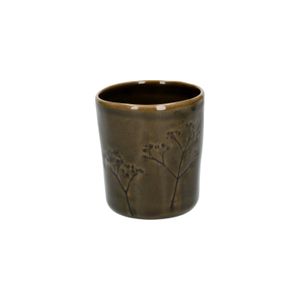 Beker, steengoed, donkergroen, Ø8 x 9,5 cm