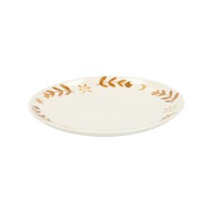 Ontbijtbord, steengoed, gedecoreerd met takjes, oker, Ø20 x 2,5 cm Ontbijtbord, steengoed, gedecoreerd met takjes, oker, Ø20 x 2,5 cm