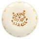 Dinerbord, steengoed, gedecoreerd met takjes, oker, Ø28 cm