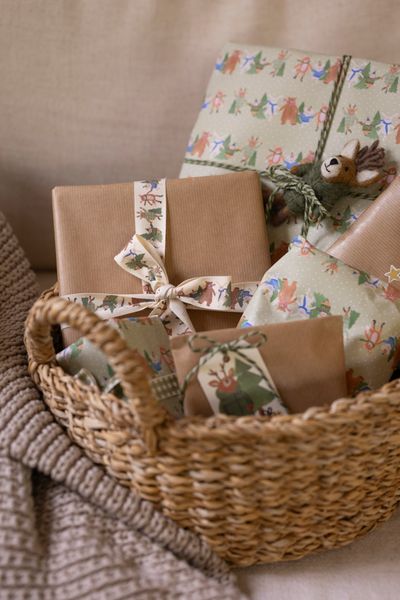 Geschenkanhänger, Winterwald, Papier, 10 Stück