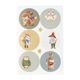 Kerststickers, knuffelende dieren, rond, 36 stuks Kerststickers, knuffelende dieren, rond, 36 stuks