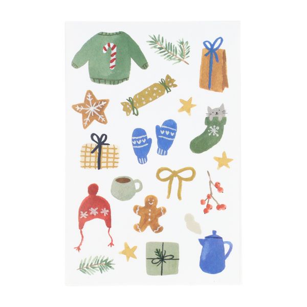 Feuille d’autocollants, accessoires d’hiver, 6 pcs