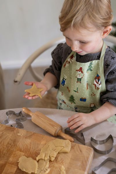 Tablier enfant, coton bio GOTS, forêt d'hiver Tablier enfant, coton bio GOTS, forêt d'hiver