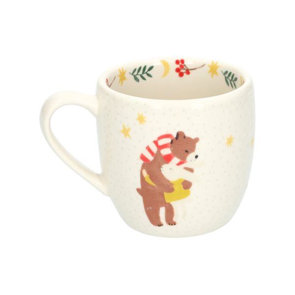 Mok, steengoed, dieren die knuffelen, Ø9 cm