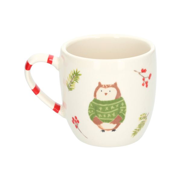 Mok, steengoed, uil, Ø9 cm