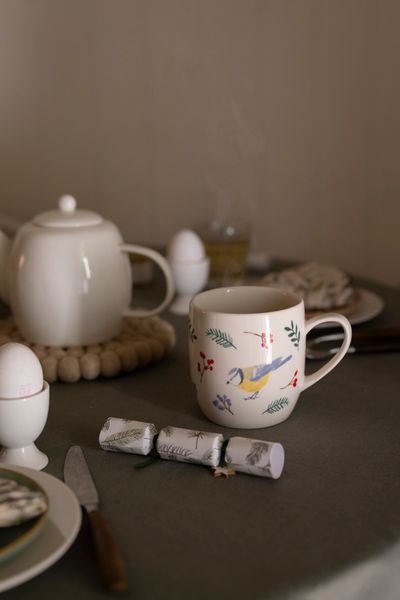 Mug, oiseaux, grès, Ø9,5 cm Mug, oiseaux, grès, Ø9,5 cm