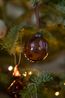 Kerstbal, beschilderd, glas, roze bloemen en hartjes, Ø7 cm Kerstbal, beschilderd, glas, roze bloemen en hartjes, Ø7 cm