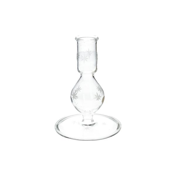 Kandelaar, glas, ster, 12,5 cm