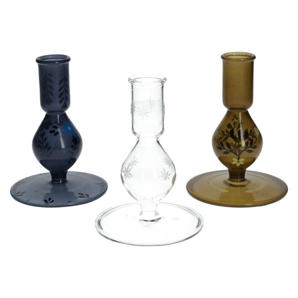 Kandelaar, glas, ster, 12,5 cm