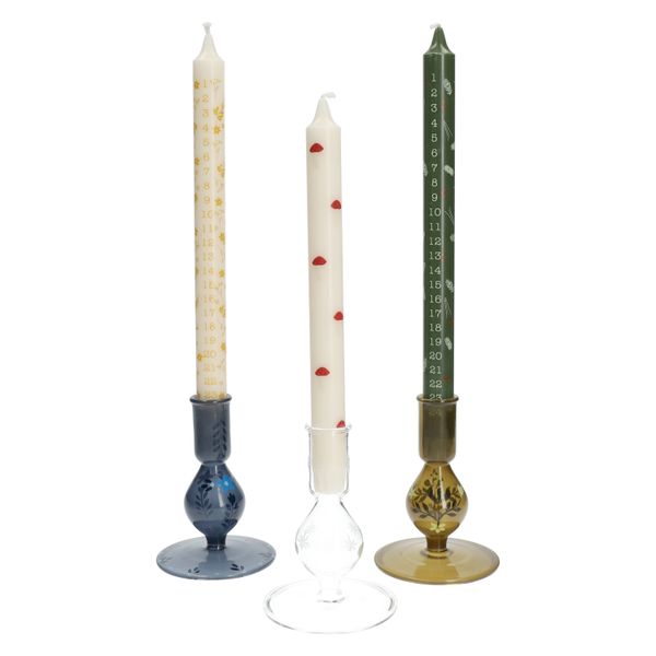 Kandelaar, glas, ster, 12,5 cm