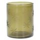 Waxinelichthouder, groen glas, ster, 7,5 cm