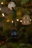 Kerstbal, beschilderd, blauw glas, bloemen, 7 cm Kerstbal, beschilderd, blauw glas, bloemen, 7 cm