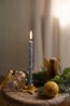 Kerstbal, beschilderd, glas, okerkleurige takjes en bloemen, Ø 7 cm