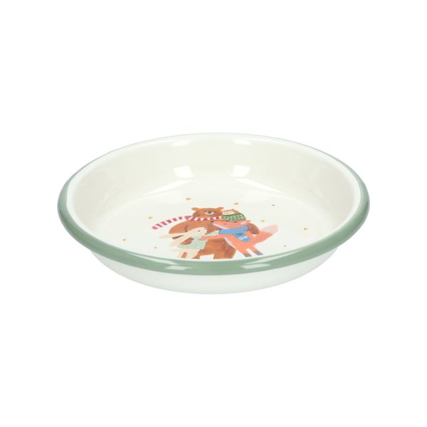 Diep bord, emaille, knuffelende dieren, Ø 14 cm Diep bord, emaille, knuffelende dieren, Ø 14 cm