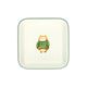 Plat, émail, hibou, 12 x 12 cm Plat, émail, hibou, 12 x 12 cm