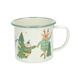 Kerstmok, emaille, dansende dieren, 300 ml