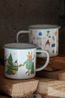Kerstmok, emaille, dansende dieren, 300 ml Kerstmok, emaille, dansende dieren, 300 ml