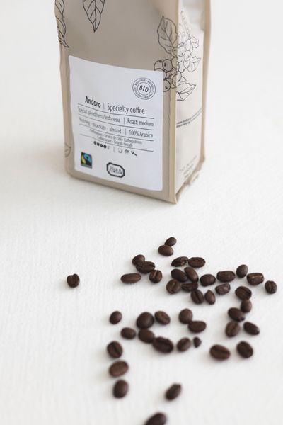 Kaffeebohnen, biologisch, Andoro Peru/Indonesien, 250 Gramm