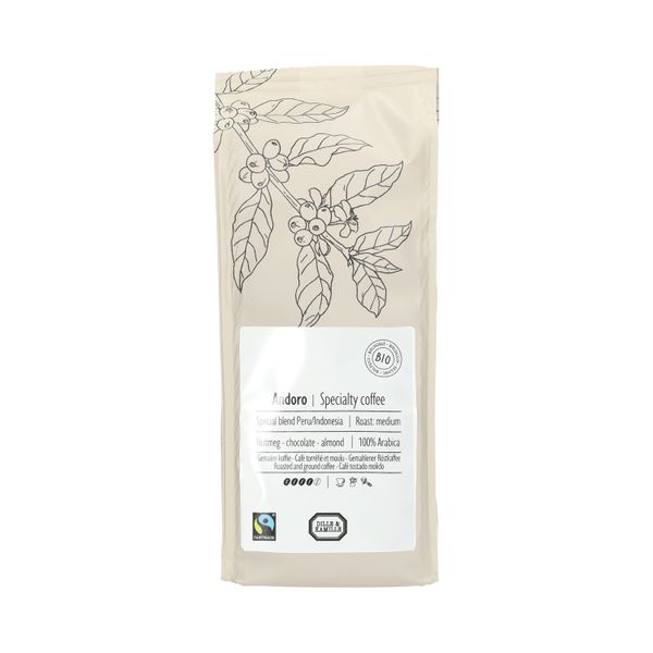 Café moulu, biologique, Andoro Péru/Indonésie, 250 g