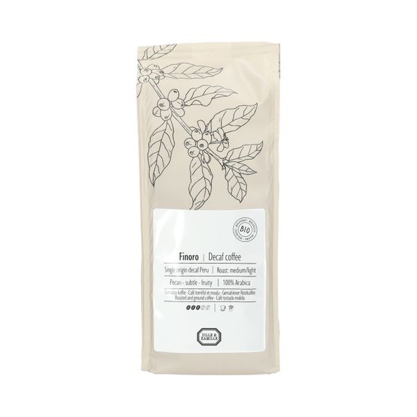 Café moulu décaféiné, biologique, Finoro Péru, 250 g