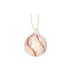 Kerstbal gedraaide streep, glas, rood/wit, 5 cm