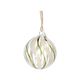 Kerstbal, gedraaide streep, glas, groen/wit, 5 cm
