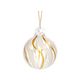 Kerstbal gedraaide streep, glas, oker/wit, 5 cm