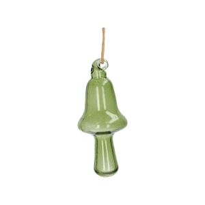Hanger paddenstoel, glas, groen, 9 cm