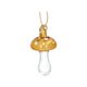 Hanger paddenstoel met stippen, glas, oker, 9 cm