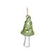 Hanger paddenstoel met stippen, glas, groen, 9 cm