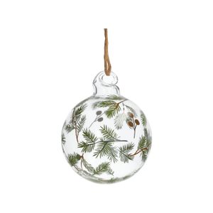 Kerstbal met takjes, glas, Ø 5 cm