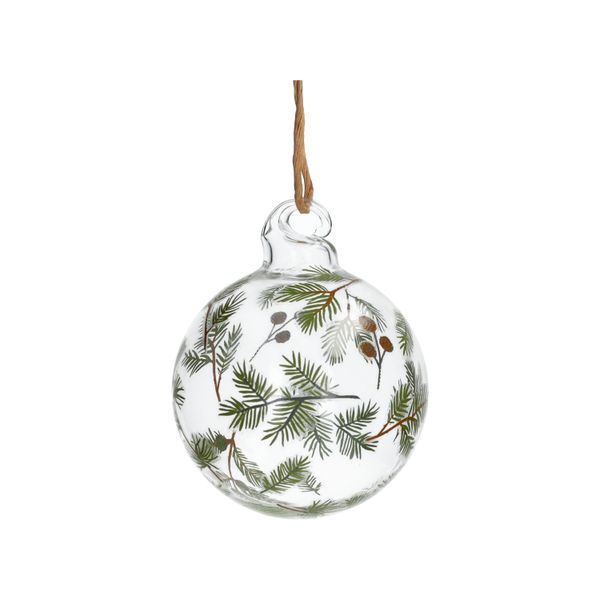 Kerstbal met takjes, glas, Ø 5 cm
