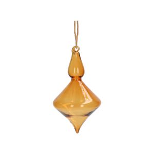 Kerstbal, pegel, glas, oker, 9,5 cm Kerstbal, pegel, glas, oker, 9,5 cm