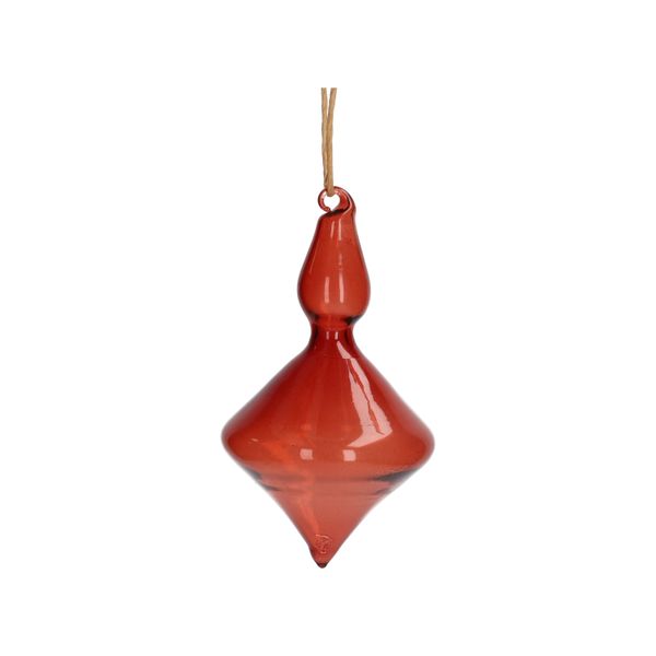 Kerstbal, pegel, glas, roodbruin, 9,5 cm