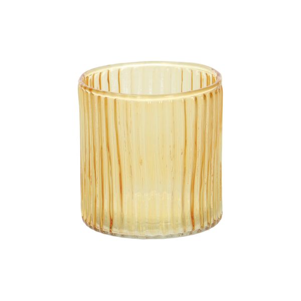 Waxinelichthouder, geribbeld glas, Ø6 X 7 cm