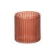 Tealight holder, ribbed glass, red, 6.5 X Ø6 cm