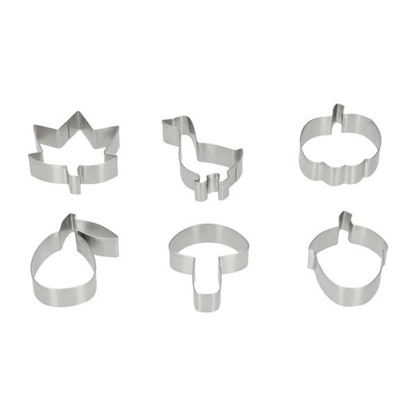 Uitsteekvormpjes, rvs, set van 6 herfstfiguren