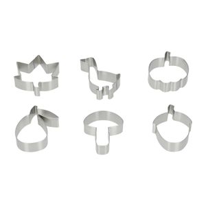 Uitsteekvormpjes, rvs, set van 6 herfstfiguren Uitsteekvormpjes, rvs, set van 6 herfstfiguren