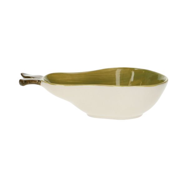 Schaal peer, steengoed, 20.5 X 13 X 5 cm
