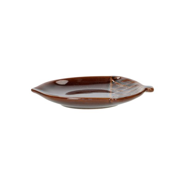 Schaal eikel, steengoed, bruin, 20,5 x 13 x 5 cm