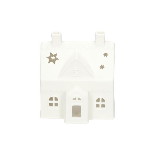 Bougeoir chauffe-plat, maison pain d'épices, porcelaine Bougeoir chauffe-plat, maison pain d'épices, porcelaine