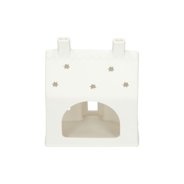 Bougeoir chauffe-plat, maison pain d'épices, porcelaine Bougeoir chauffe-plat, maison pain d'épices, porcelaine