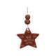 Hanger ster, geglazuurd porselein, roodbruin, 5 cm