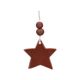 Hanger ster, geglazuurd porselein, roodbruin, 5 cm