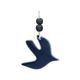 Hanger duif, geglazuurd porselein, blauw, 5,5 cm