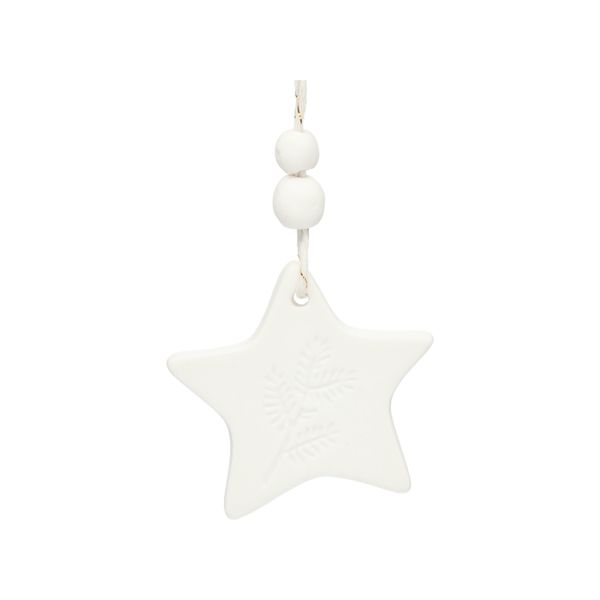 Hanger ster, porselein, 5,5 cm